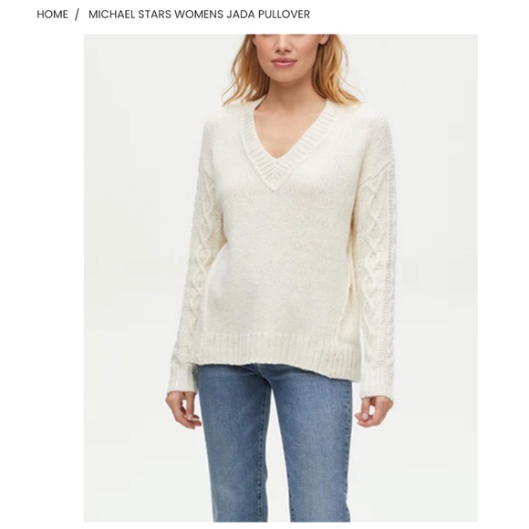 NWT MICHAEL STARS Women's Jada Pullover Ivory Bushed Cozy Sweater, oversized XS - Picture 1 of 9